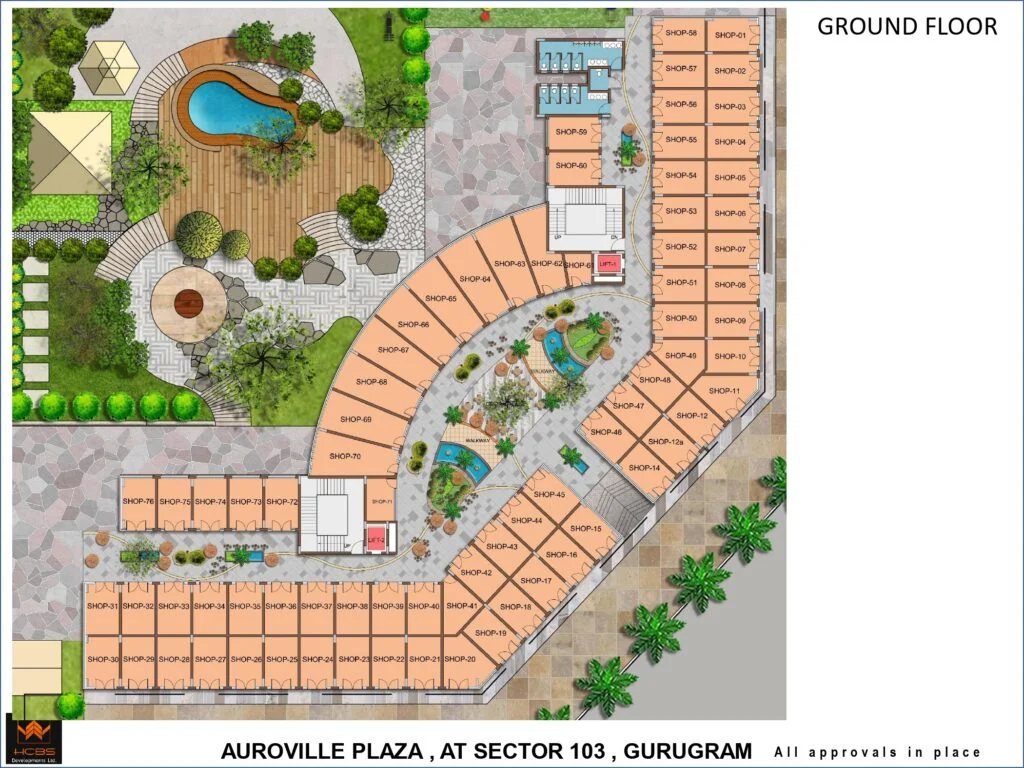 HCBS-Auroville-Plaza-Ground-floor-Plan-1024×768 residential projects on dwarka expressway